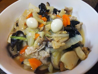 簡単中華・八宝菜と八角スープの写真