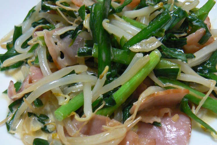にらもやしとベーコンのにんにくマヨ炒め レシピ 作り方 By 単 クックパッド 簡単おいしいみんなのレシピが354万品