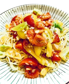 ミニトマトの冷製パスタ