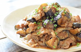 ~疲労回復~茄子と豚バラ肉の黒酢照り焼き