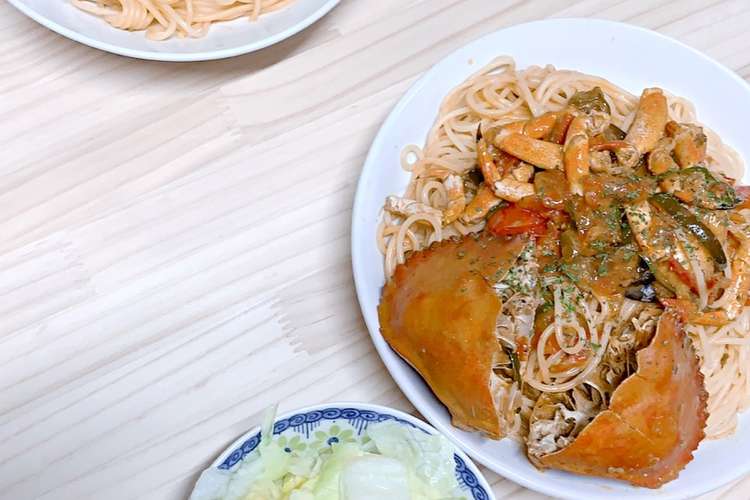 ストーンクラブとミニトマトのスープパスタ レシピ 作り方 By ゆっかっか クックパッド