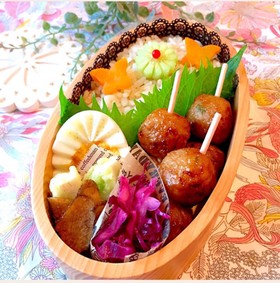 女子中学生 玄米弁当 鶏つくね 詰め方