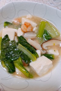 豆腐と小松菜、海老のうま煮♡