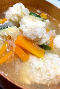 生姜と鶏つくねのスープ