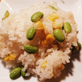 枝豆とコーンの混ぜご飯♪覚え書き