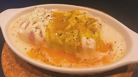 話題のバズレシピ「カルボナーラ豆腐」