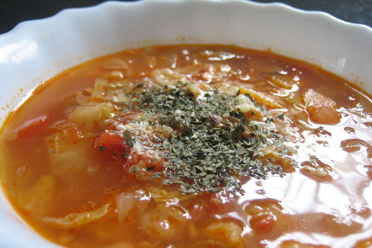 本格簡単ミネストローネ 圧力鍋で超簡単 レシピ 作り方 By Hf クックパッド