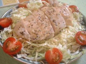 鶏肉の酒蒸しオイスターレモン風味