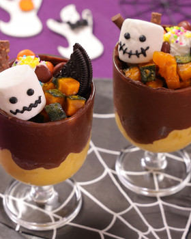 ハロウィン☆おばけパンプキンパフェ