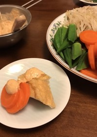 厚揚げと茹で野菜の味噌マヨサラダ