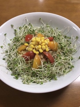 汁なし和え麺☆サバ缶野菜のオリーブオイル