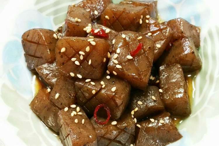 コンニャクの甘辛煮 レンチンで灰汁抜き レシピ 作り方 By ハートの若葉 クックパッド 簡単おいしいみんなのレシピが352万品