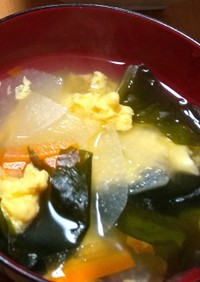 大根と人参の中華卵スープ