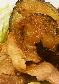 豚肉となすびの生姜焼き