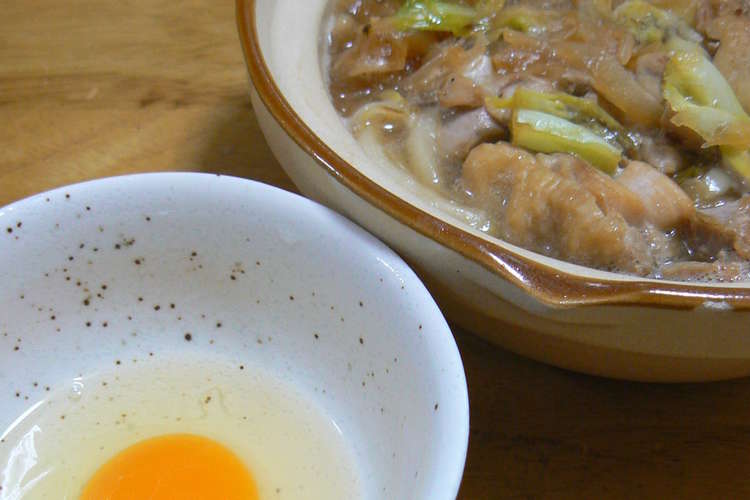 一人鍋で鶏すき焼きうどん レシピ 作り方 By 単 クックパッド