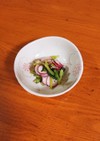 ラディッシュの茎と葉の酢味噌和えです