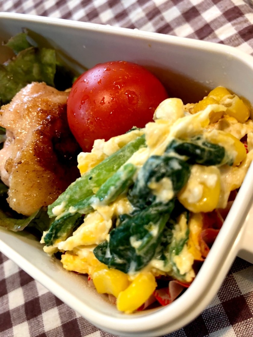 お弁当に♡コーンとほうれん草の卵マヨとじ by あいこ大好き 【クックパッド】 簡単おいしいみんなのレシピが339万品