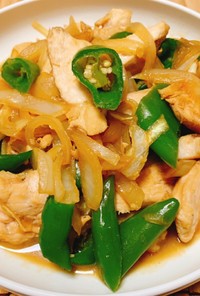 鶏むね肉と韓国産唐辛子の生姜焼き