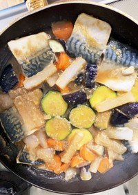 煮崩れしにくい鯖と野菜の味噌煮