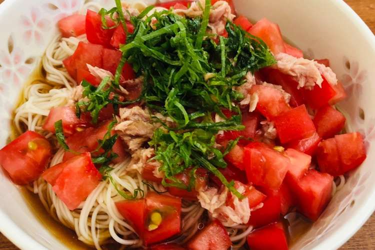 トマトとツナのぶっかけそうめん レシピ 作り方 By 琉輝91 99 クックパッド