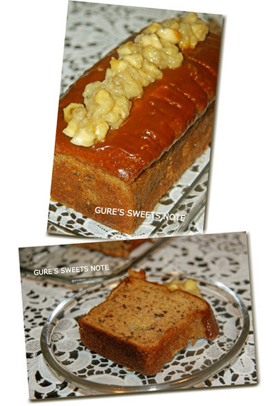 バナナと胡桃のパウンドケーキの写真