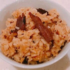 圧力鍋で、さんまの蒲焼缶の炊き込みご飯!