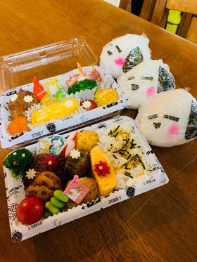 小学生の息子と娘弁当1
