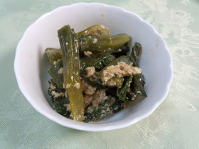 玉葱の茎の玉子とじ