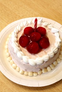 1歳バースデーケーキ ほんのりピンク