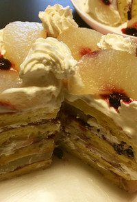 梨のミルフィーユ風パンケーキ