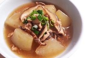 冬瓜と薄切り豚肉のあんかけ煮