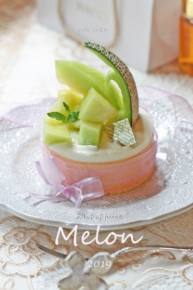 贅沢メロン果汁のロールケーキ*応用編の写真