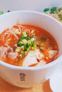 豆もやしと豆腐の激辛スープ(唐からし族)