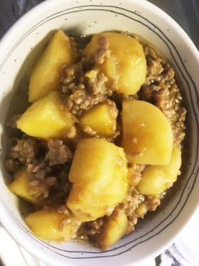 10分で出来るじゃがいもとひき肉の餡掛け