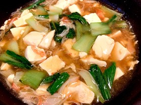豆腐と蟹カマの中華あんかけ