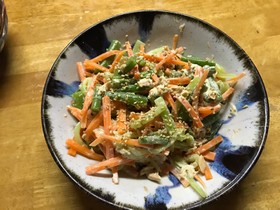 インゲン人参胡瓜ツナの混ぜるだけサラダ