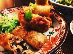 余った材料あれこれで一品♡二口揚げ春巻
