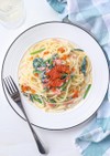 イクラとスモークサーモンのクリームパスタ