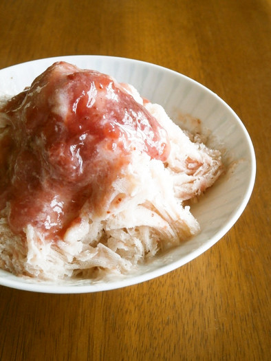 おうちかき氷　豆乳いちご氷の写真