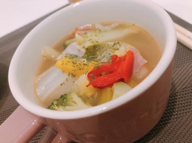 簡単!時短!野菜たっぷり彩りスープ