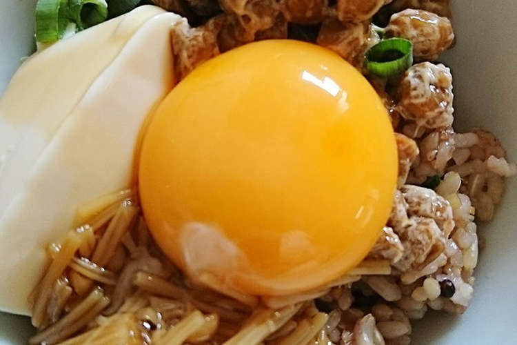 納豆との相性抜群 葱 なめ茸 豆腐 卵 レシピ 作り方 By Maepee クックパッド