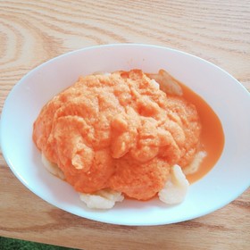 カフェ風♪ポテトのニョッキ人参ソースがけ