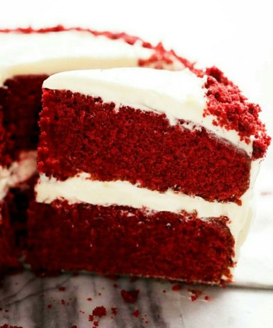 赤いチョコレートケーキ♪レッドベルベットの写真