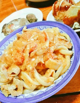 豚キムチクリームパスタorうどん❤