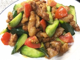 豚肉ときゅうりの甘酢あん