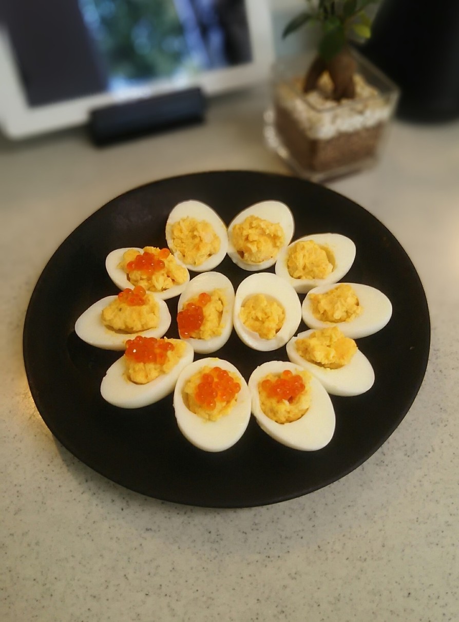 カラフルなデビルドエッグのレシピ