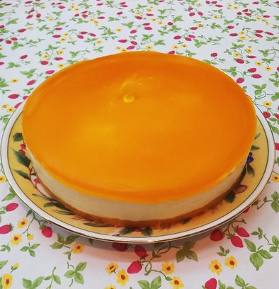 マンゴーのレアチーズケーキの写真