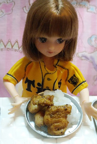 リカちゃんサイズ♡野球シリꕤヤク鶏カレー