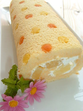 爽やか♪水玉ロールケーキ
