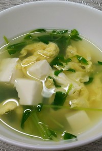 豆苗たまごスープ
